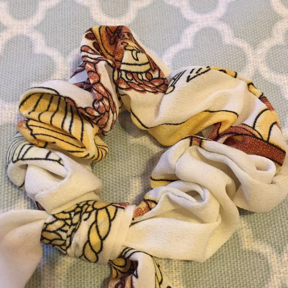 NEW Silky Bow Twilly Scrunchie With Print